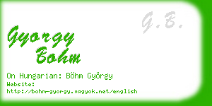 gyorgy bohm business card