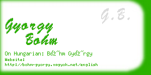 gyorgy bohm business card